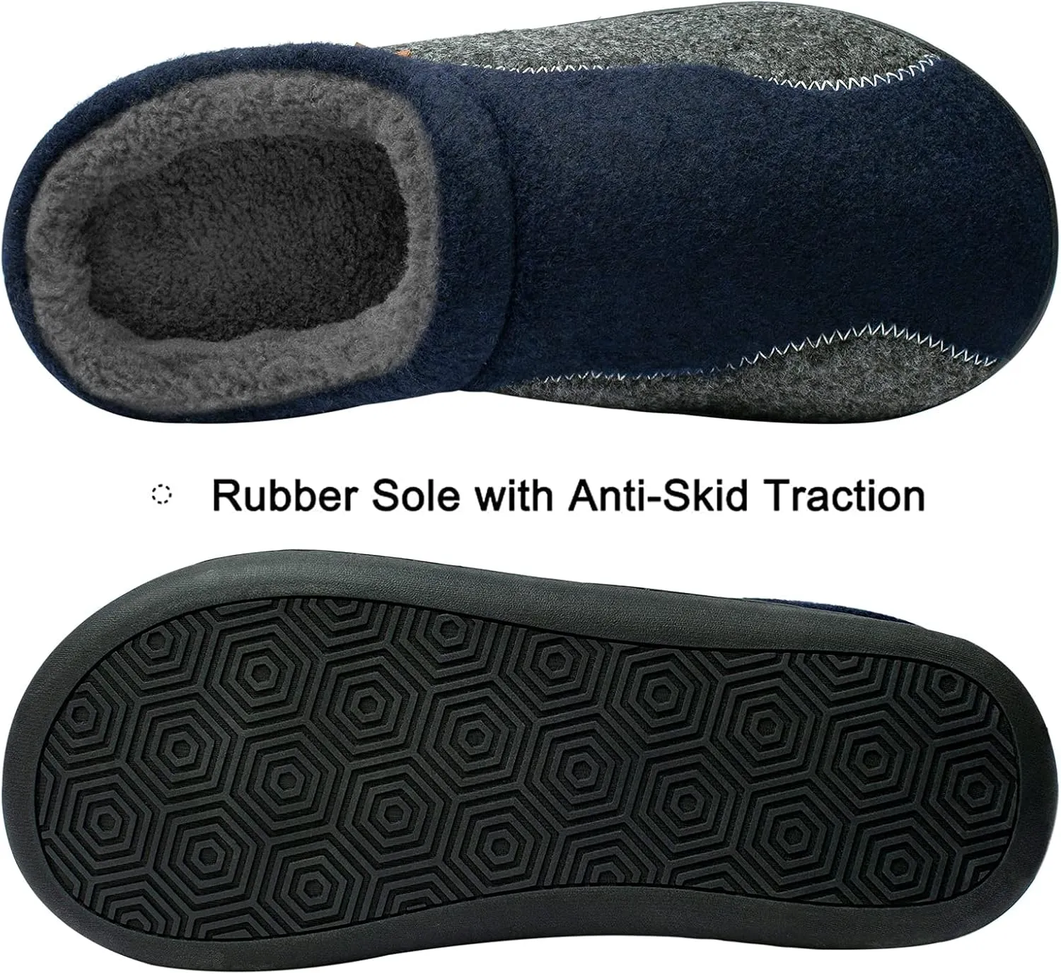 Mens Moccasin Slippers Cozy Memory Foam Fuzzy Plush Lined Slip on Adjustable Tongue House Shoes Indoor Outdoor