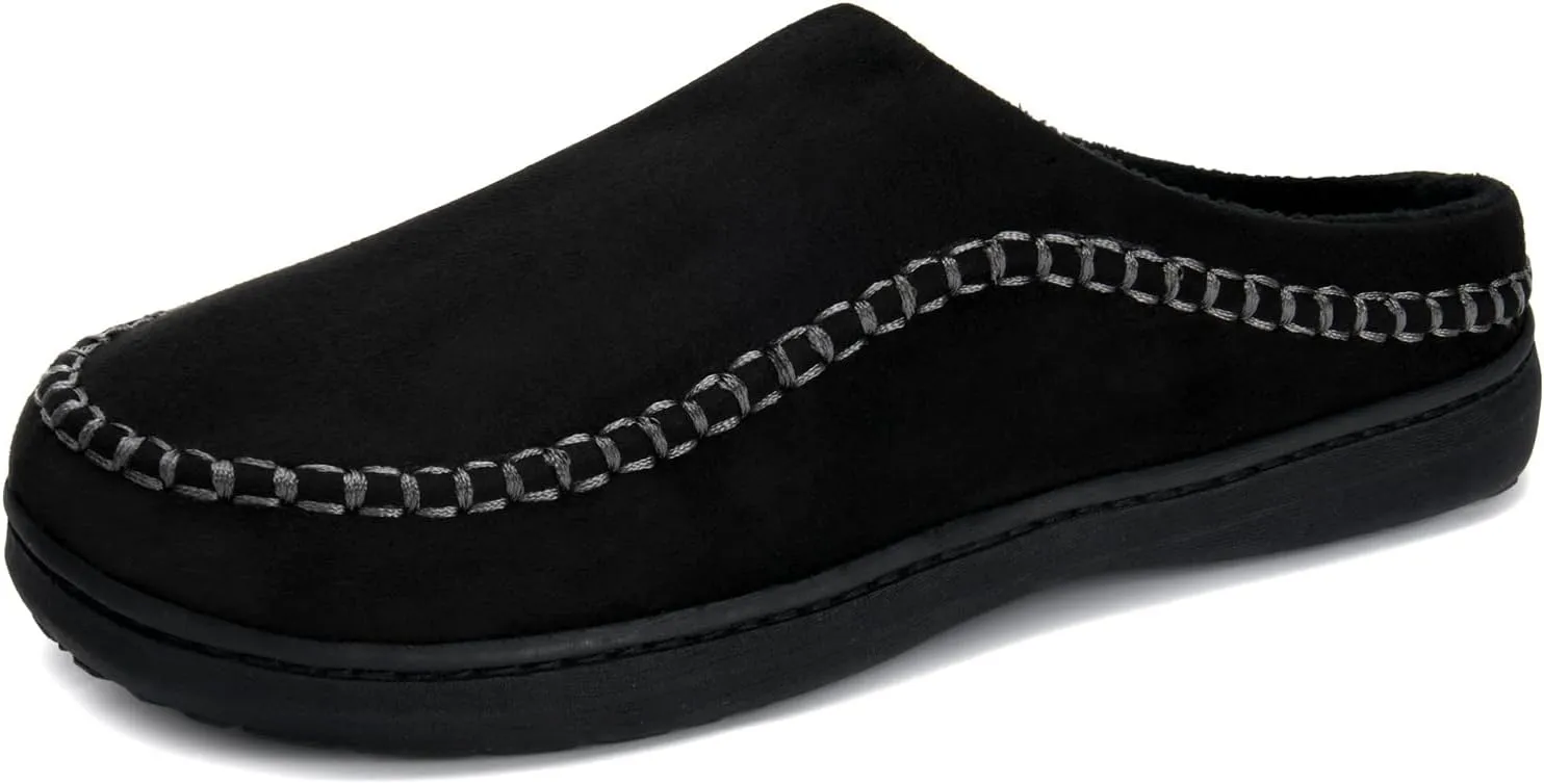 Mens Moccasin Slippers Handmade Breathable Microsuede Low Back House Shoes with Soft Memory Foam Slippers for Men Indoor