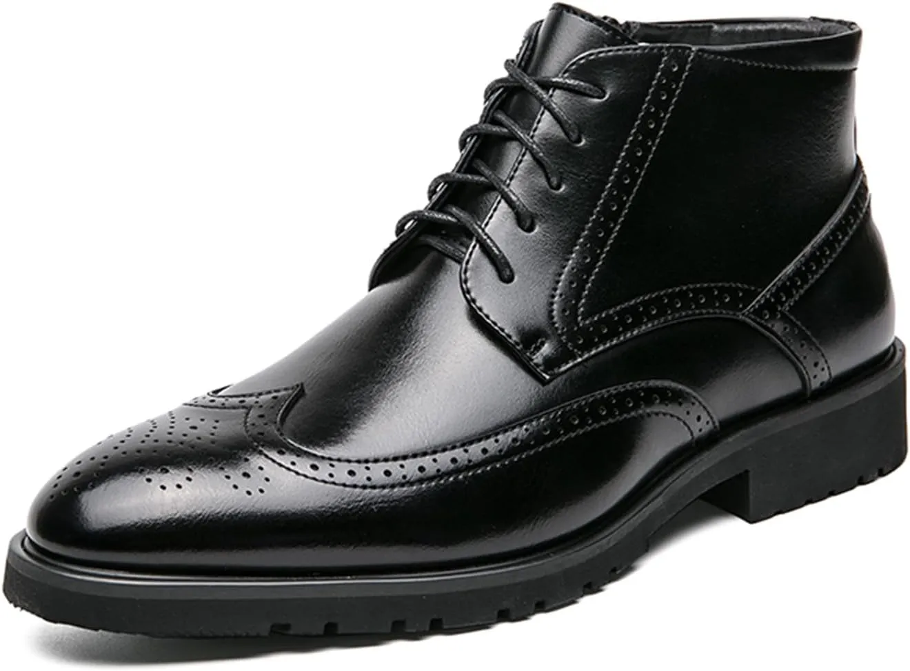 Men's Multicolour Leather High-Top Wingtip Dress Oxfords Shoes Retro Lace Up Brogue Formal Shoes for Business Leisure Dance Performance Parties