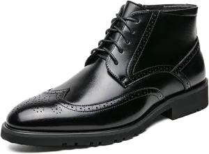 Men's Multicolour Leather High-Top Wingtip Dress Oxfords Shoes Retro Lace Up Brogue Formal Shoes for Business Leisure Dance Performance Parties