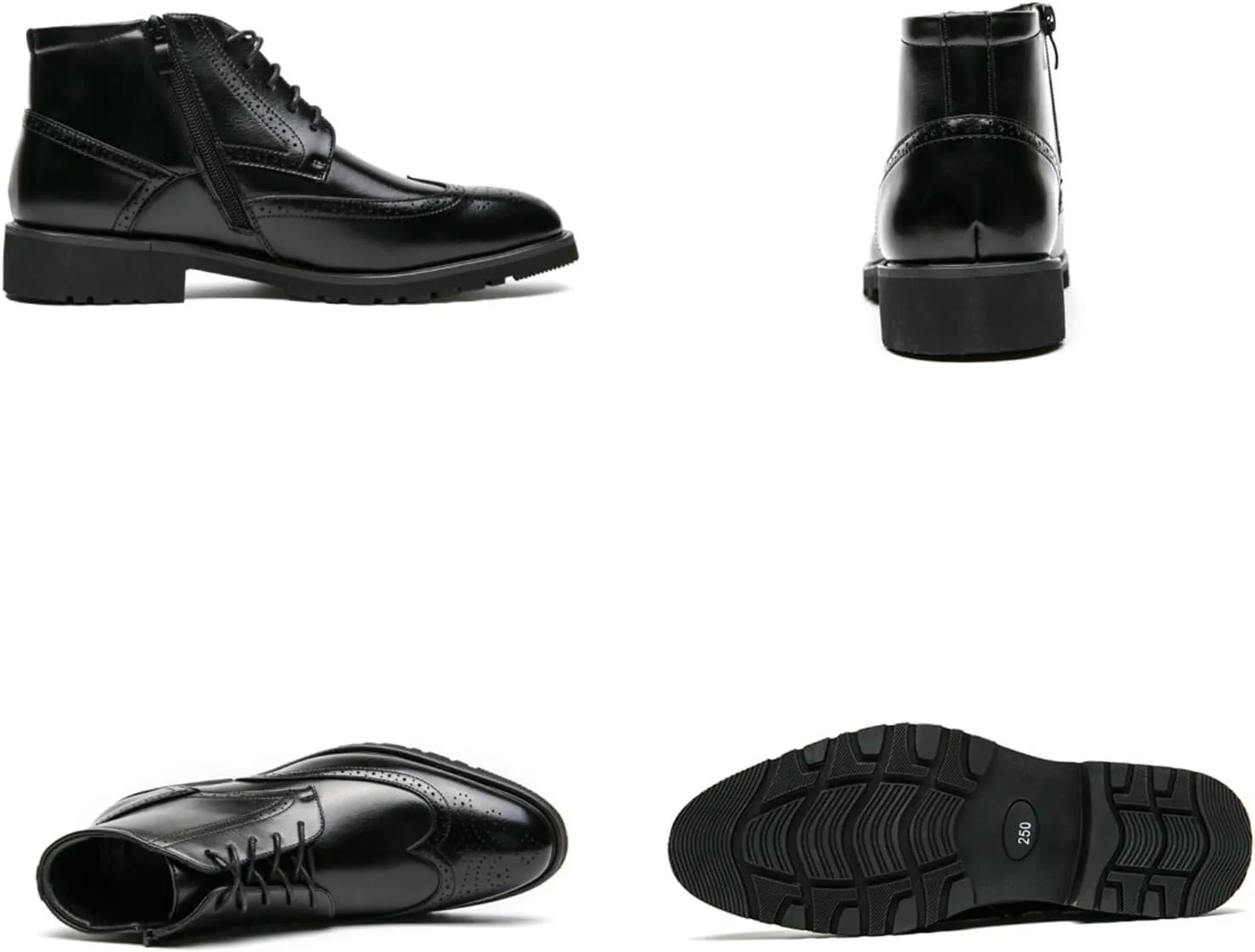Men's Multicolour Leather High-Top Wingtip Dress Oxfords Shoes Retro Lace Up Brogue Formal Shoes for Business Leisure Dance Performance Parties