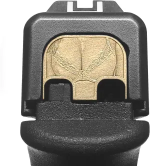 Milspin Brass CNC Milled 3D Engraved Slide Back Plate Compatible with Glock Gen 1-5 (Respectable Melons)