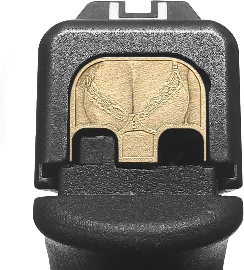 Milspin Brass CNC Milled 3D Engraved Slide Back Plate Compatible with Glock Gen 1-5 (Respectable Melons)