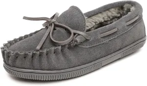 Minnetonka Kids Pile Lined Hardsole Moccasin, Charcoal, Size 13 Little Kid
