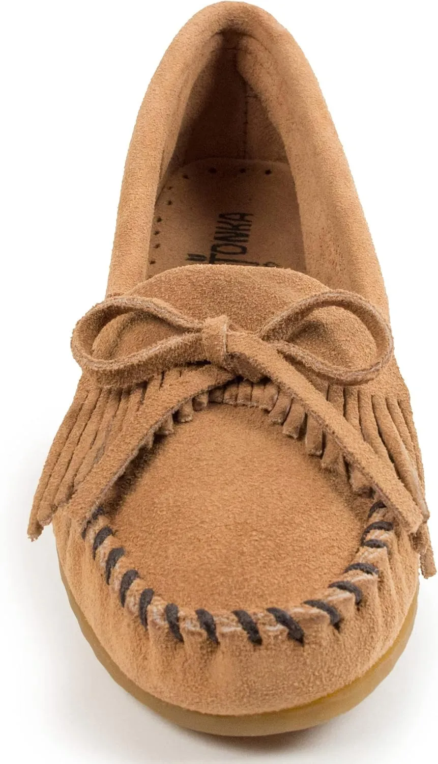 Minnetonka Women's Kilty Suede Hardsole Moccasin