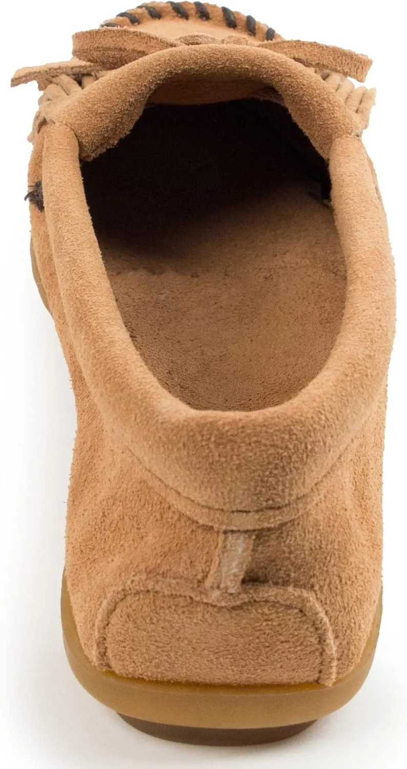 Minnetonka Women's Kilty Suede Hardsole Moccasin