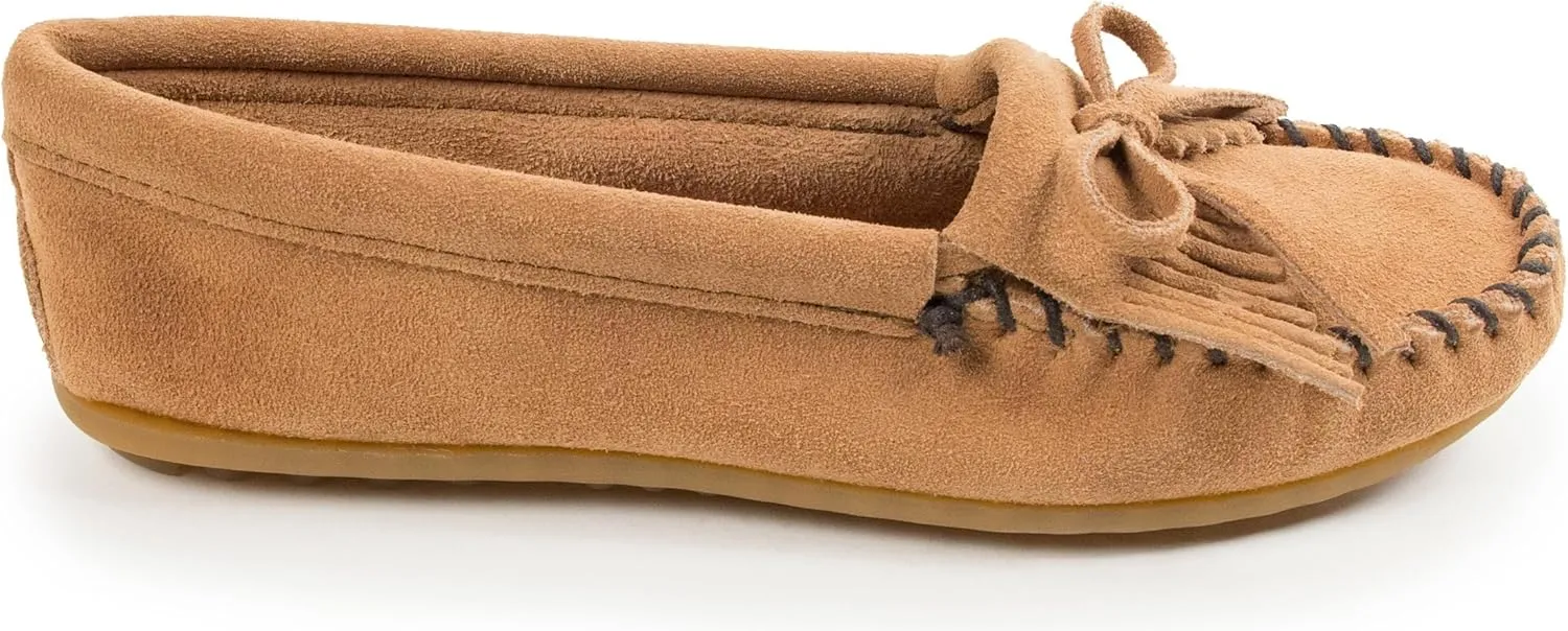 Minnetonka Women's Kilty Suede Hardsole Moccasin