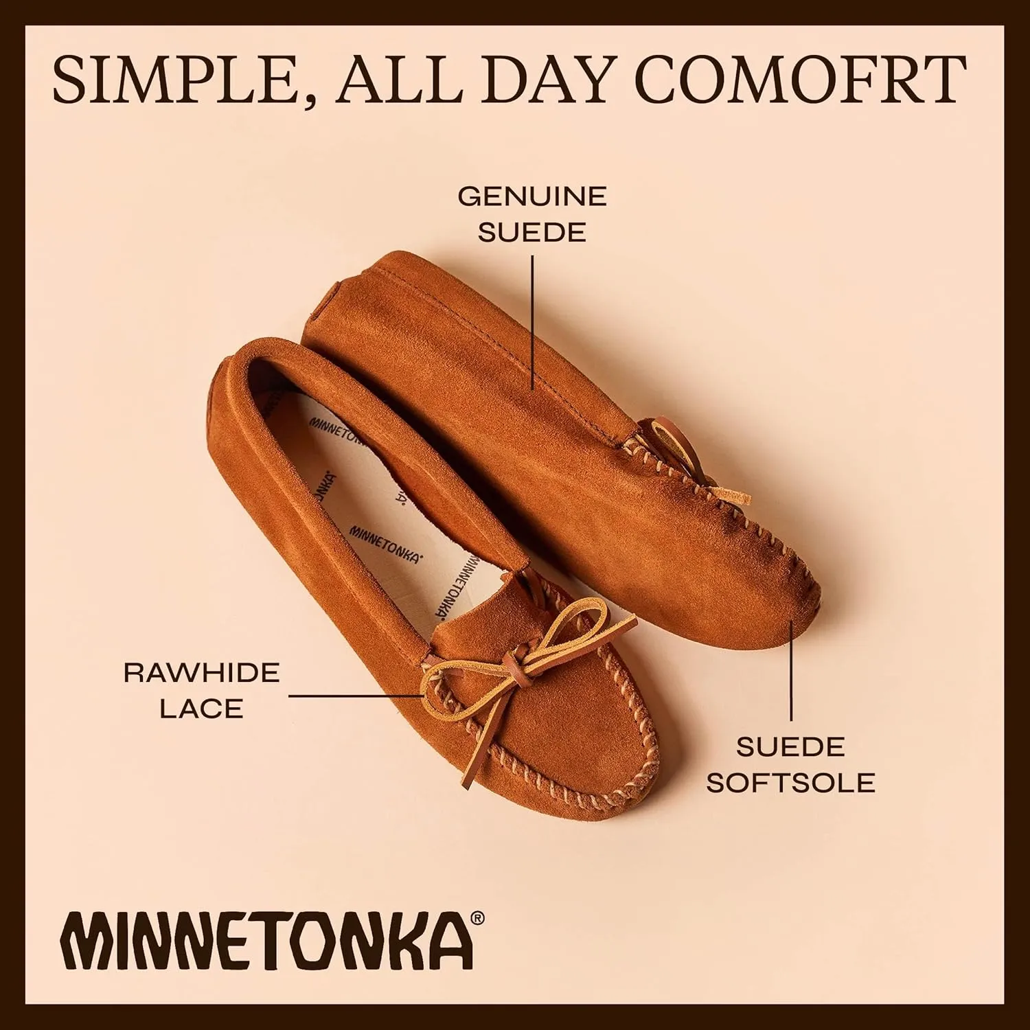 Minnetonka Women's Unlined Soft Leather Sole Moccasin