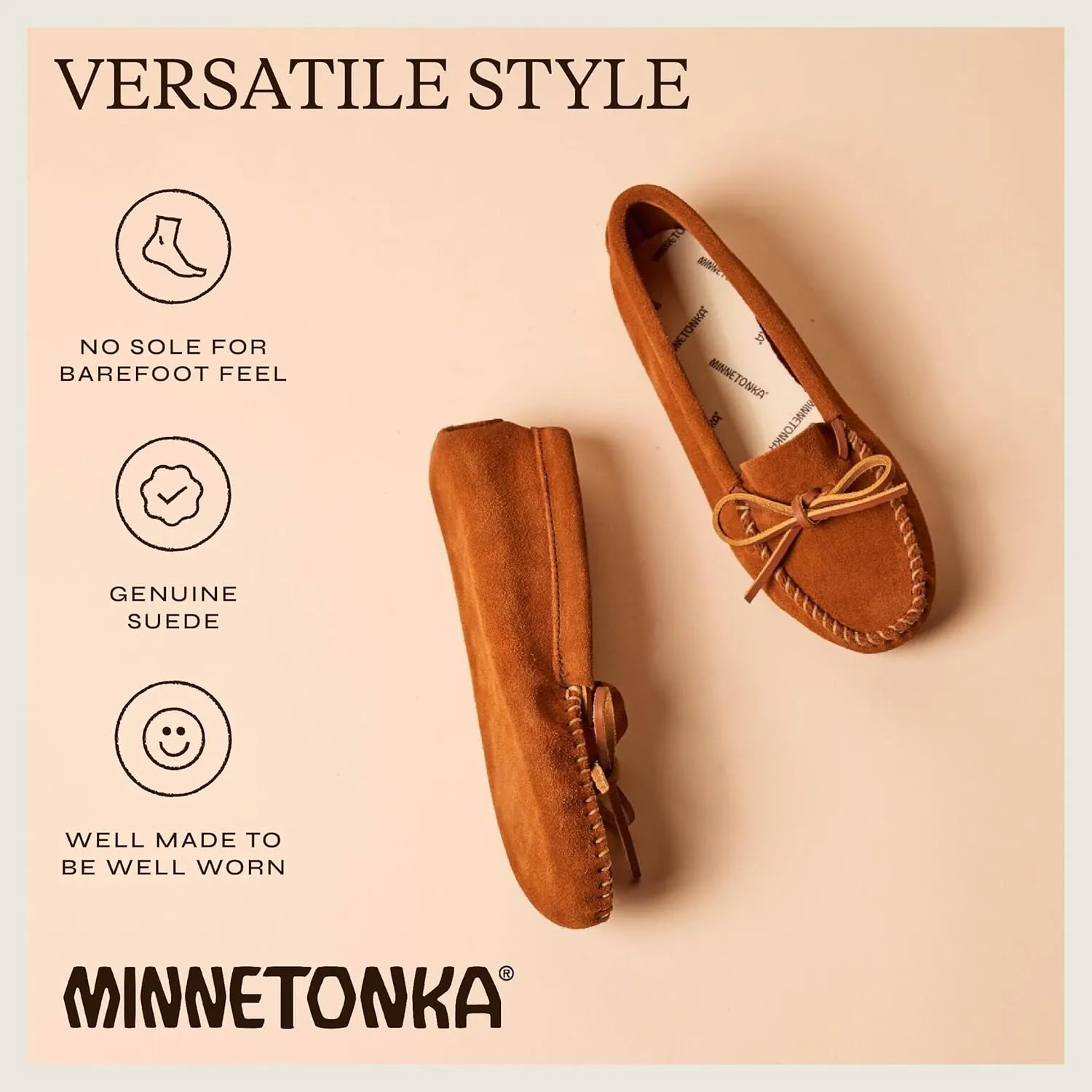 Minnetonka Women's Unlined Soft Leather Sole Moccasin