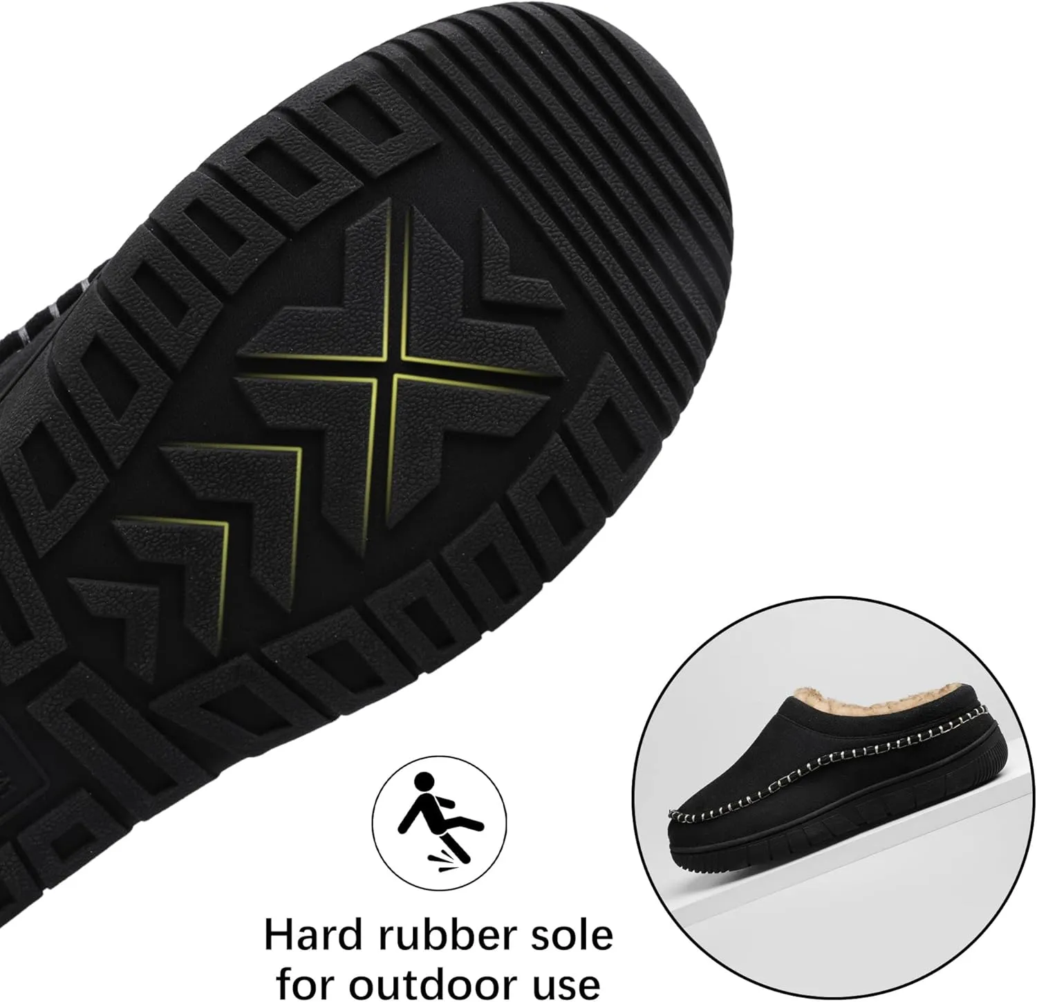 MIXIN Mens Slippers Indoor Outdoor Memory Foam Warm Fuzzy Fluffy Comfy House Shoes Anti-Slip Moccasin Slippers