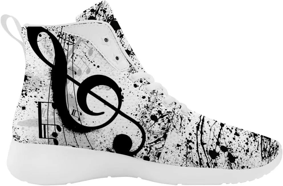 Music Shoes for Women Men Music Note High Top Sneakers High Top Shoes Gifts for Boyfriend Girlfriend