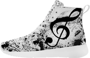 Music Shoes for Women Men Music Note High Top Sneakers High Top Shoes Gifts for Boyfriend Girlfriend