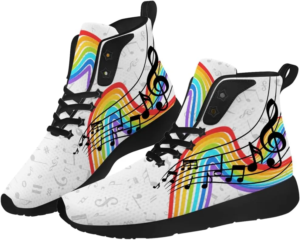 Music Shoes for Women Men Music Note High Top Sneakers High Top Shoes Gifts for Men Women