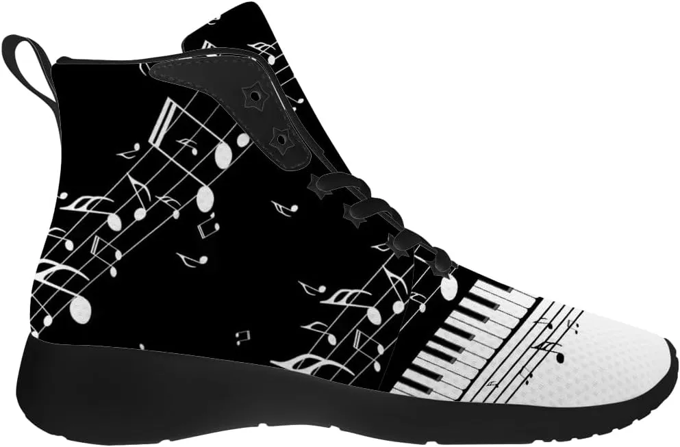 Music Shoes for Women Men Music Note High Top Sneakers High Top Shoes Gifts for Men Women