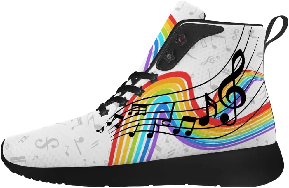 Music Shoes for Women Men Music Note High Top Sneakers High Top Shoes Gifts for Men Women