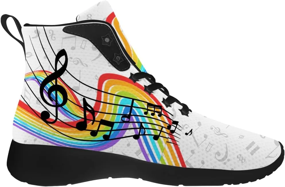 Music Shoes for Women Men Music Note High Top Sneakers High Top Shoes Gifts for Men Women