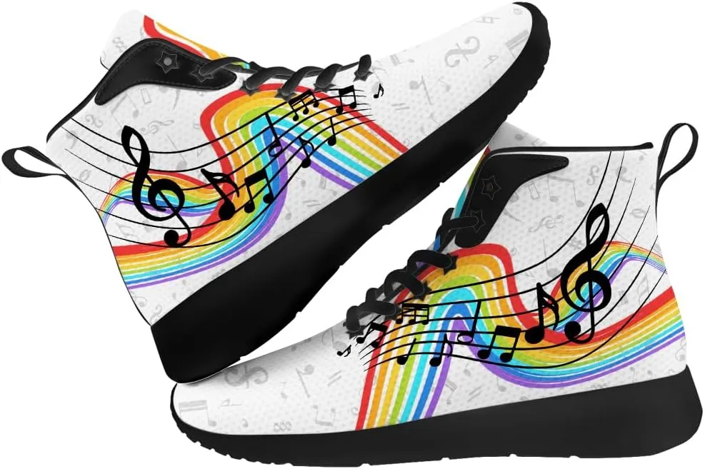 Music Shoes for Women Men Music Note High Top Sneakers High Top Shoes Gifts for Men Women