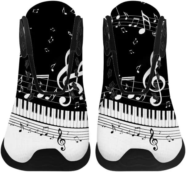Music Shoes for Women Men Music Note High Top Sneakers High Top Shoes Gifts for Men Women
