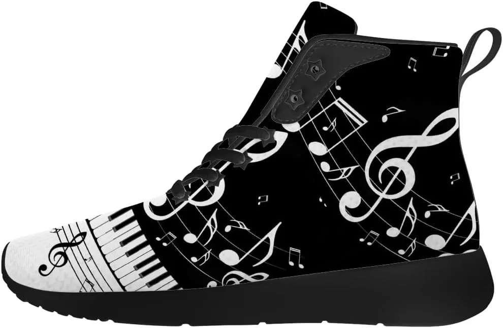 Music Shoes for Women Men Music Note High Top Sneakers High Top Shoes Gifts for Men Women