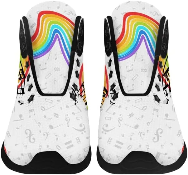 Music Shoes for Women Men Music Note High Top Sneakers High Top Shoes Gifts for Men Women