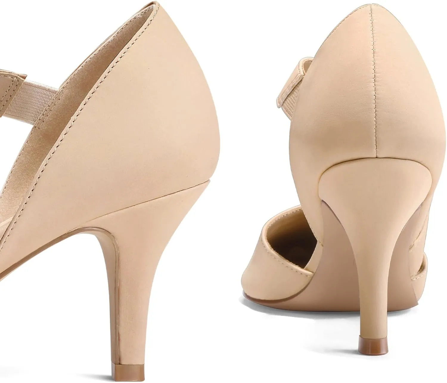 mysoft Women's Pointed Toe Low Stiletto Heel Dress Pumps Shoes - Available in Wide Sizes