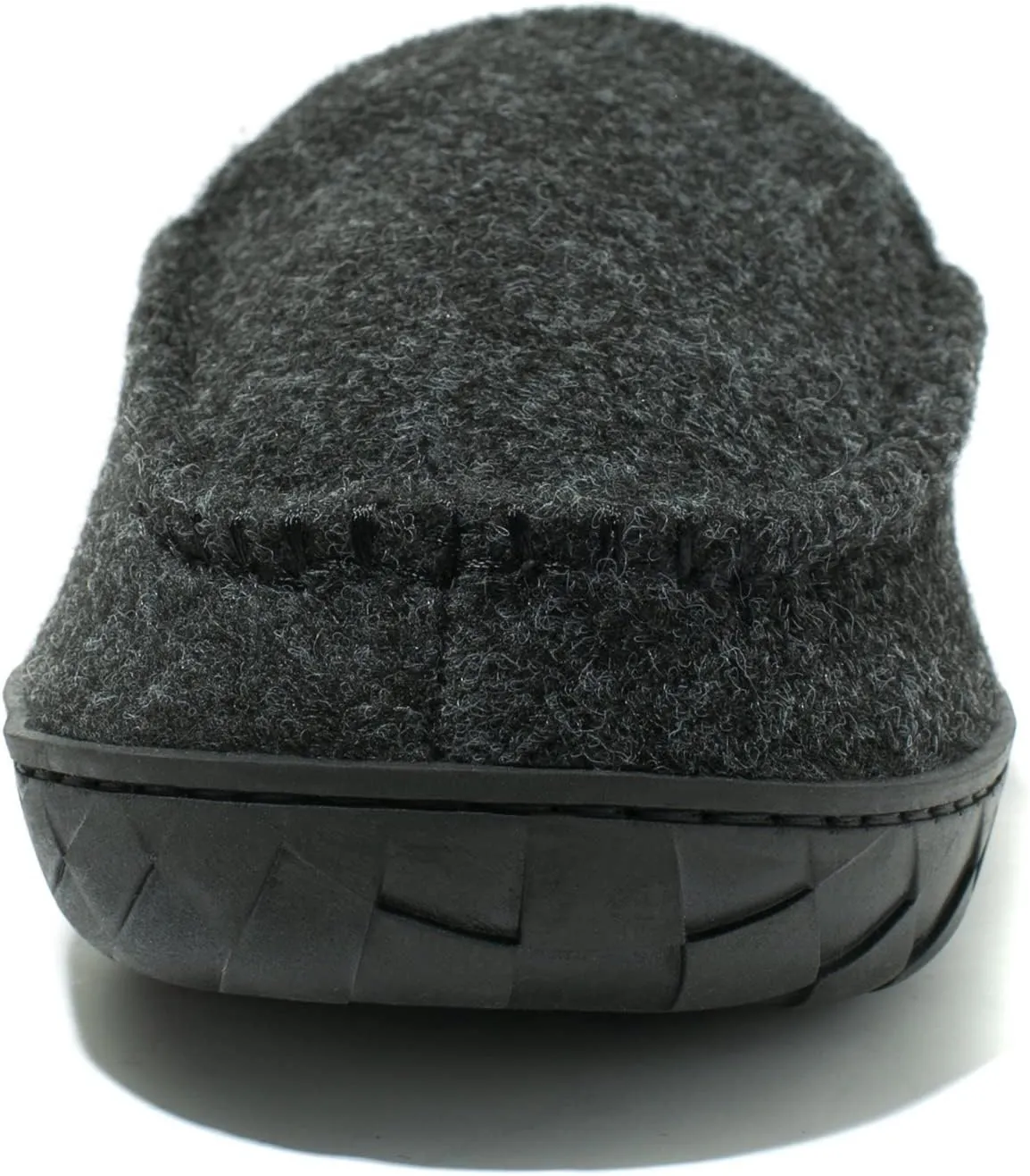 NewDenBer Men's Moccasin Slippers Warm Memory Foam Felted Wool Plush Shearling Lined Slip on Indoor Outdoor House Shoes