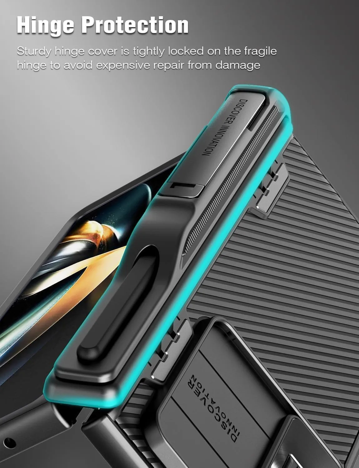 Nillkin for Samsung Galaxy Z Fold 5 Case with S Pen Holder, Hidden Metal Kickstand & Slide Camera Cover & Hinge Protection, Slim Fit Case Full Body Protective Phone Case for Galaxy Z Fold 5, Black