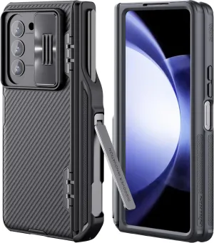 Nillkin for Samsung Galaxy Z Fold 5 Case with S Pen Holder, Hidden Metal Kickstand & Slide Camera Cover & Hinge Protection, Slim Fit Case Full Body Protective Phone Case for Galaxy Z Fold 5, Black