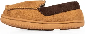 NORTY Moccasin House Slippers for Kids- Slip-On Toddler Shoes for Boys and Girls - Faux Suede - Runs One Size Small