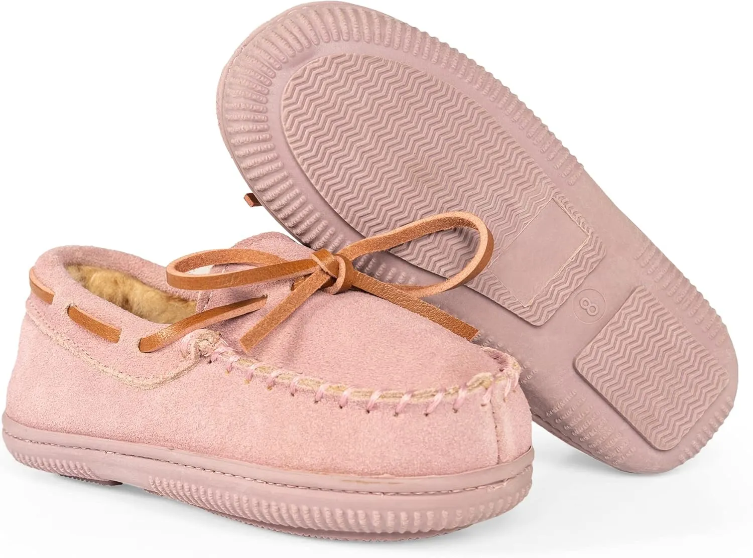 NORTY Moccasin House Slippers for Kids- Slip-On Toddler Shoes for Boys and Girls - Suede - Runs True to Size