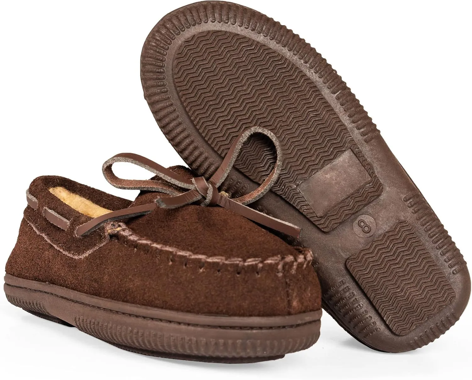 NORTY Moccasin House Slippers for Kids- Slip-On Toddler Shoes for Boys and Girls - Suede - Runs True to Size