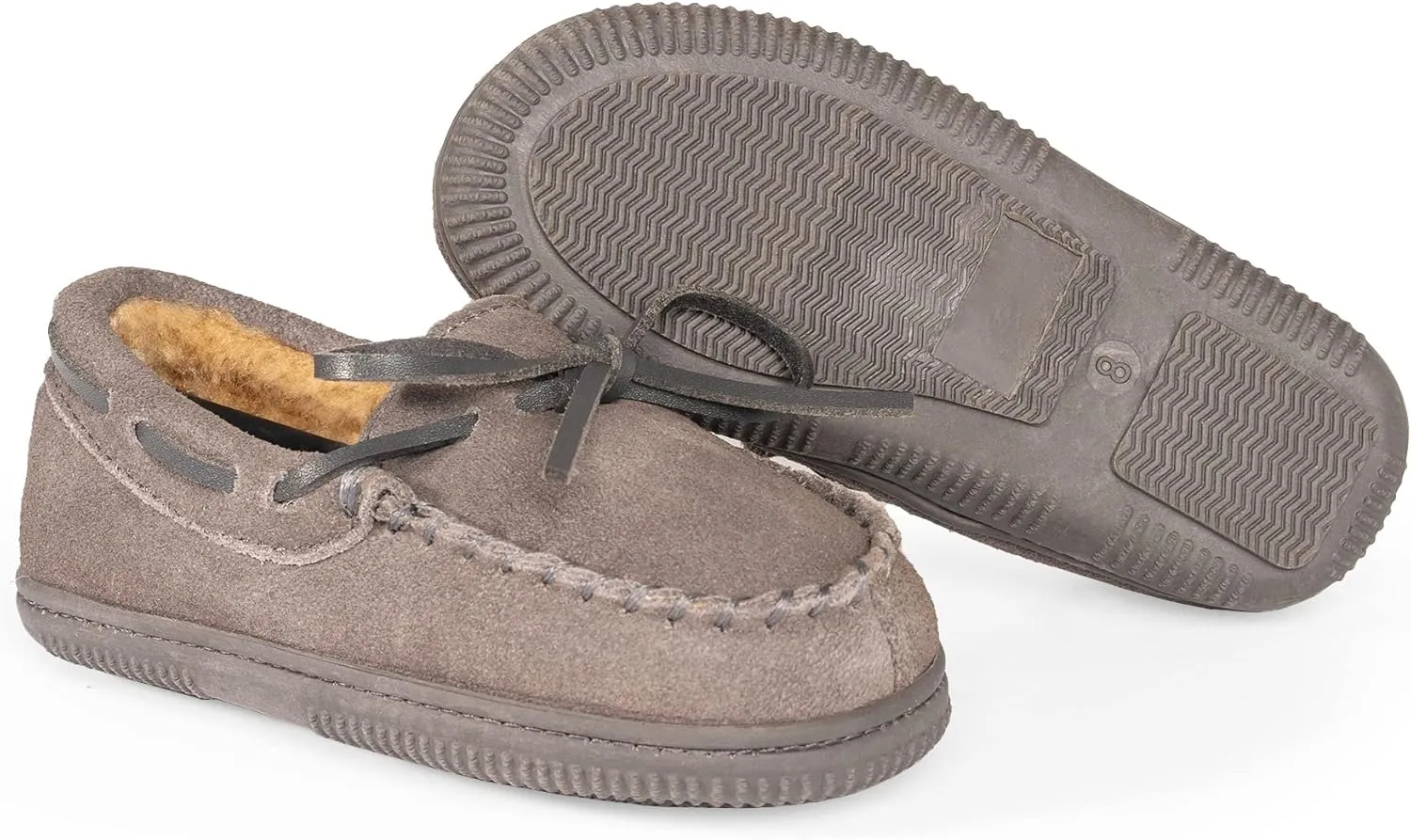 NORTY Moccasin House Slippers for Kids- Slip-On Toddler Shoes for Boys and Girls - Suede - Runs True to Size