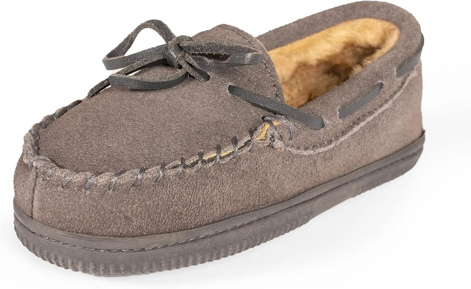 NORTY Moccasin House Slippers for Kids- Slip-On Toddler Shoes for Boys and Girls - Suede - Runs True to Size