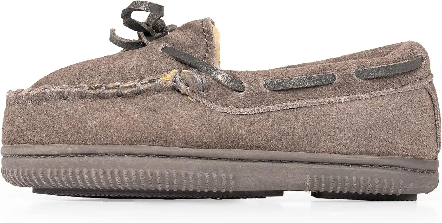 NORTY Moccasin House Slippers for Kids- Slip-On Toddler Shoes for Boys and Girls - Suede - Runs True to Size