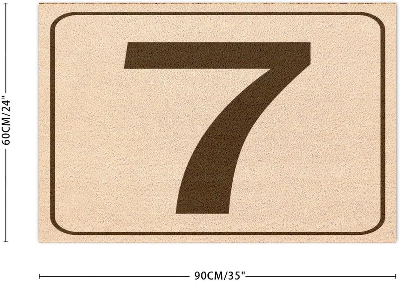 Number 7 Outdoor Doormat Heavy Non-Skid/Slip Backing Street Home Address Numerals Coir Fiber Door Mat Custom Front Door Rug for Balcony Entryway Home Décor 24x36in