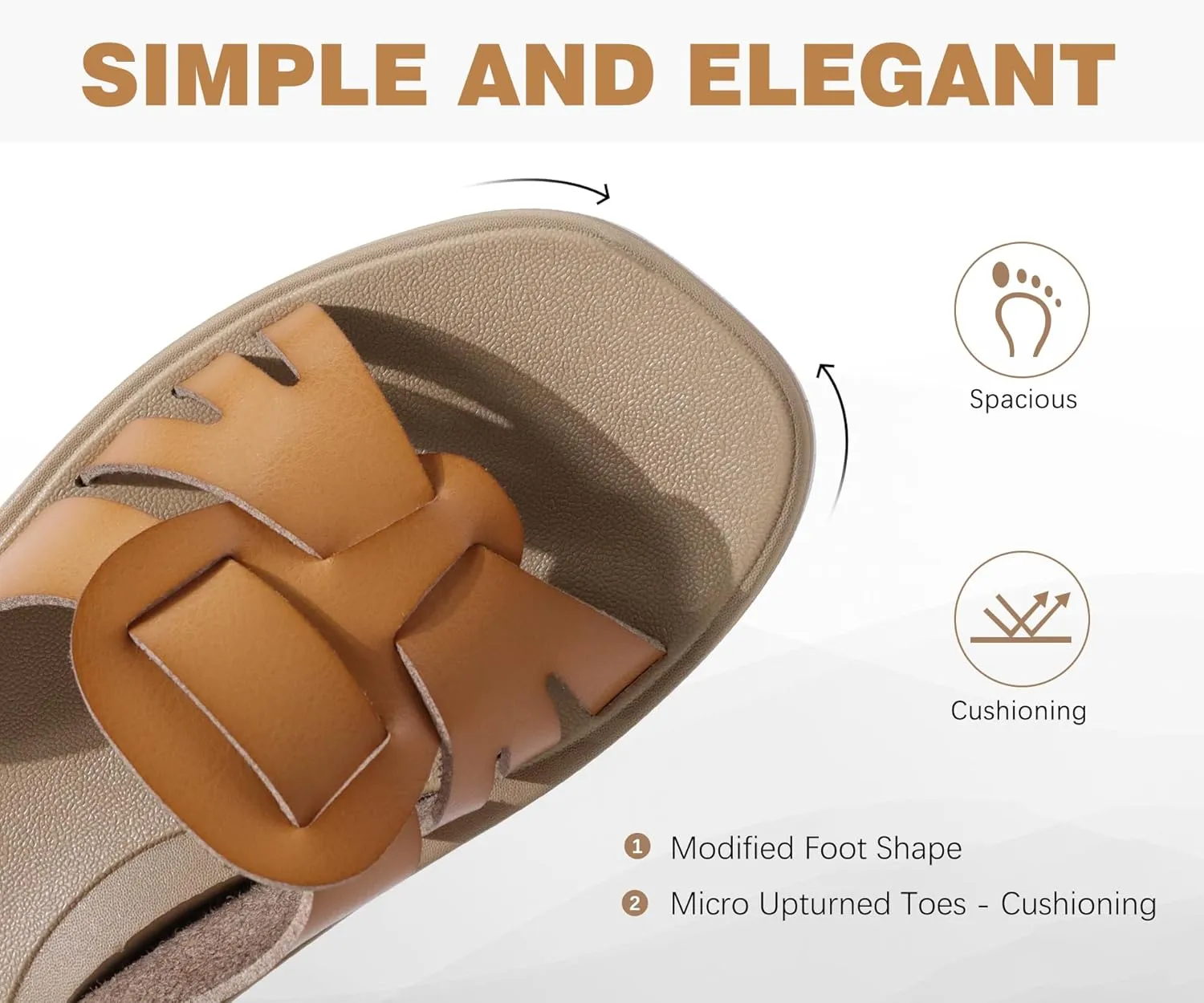 ONCAI Womens Sandals,Flat Dressy Square Toe Summer Beach Slides for Ladies Comfortable with Non-slip Rubber Soles Size US 6-11