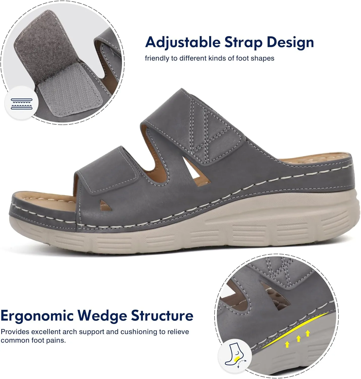 Ortho rest Women Arch Support Slides Orthotic Walking Sandals Orthopedic Sandals