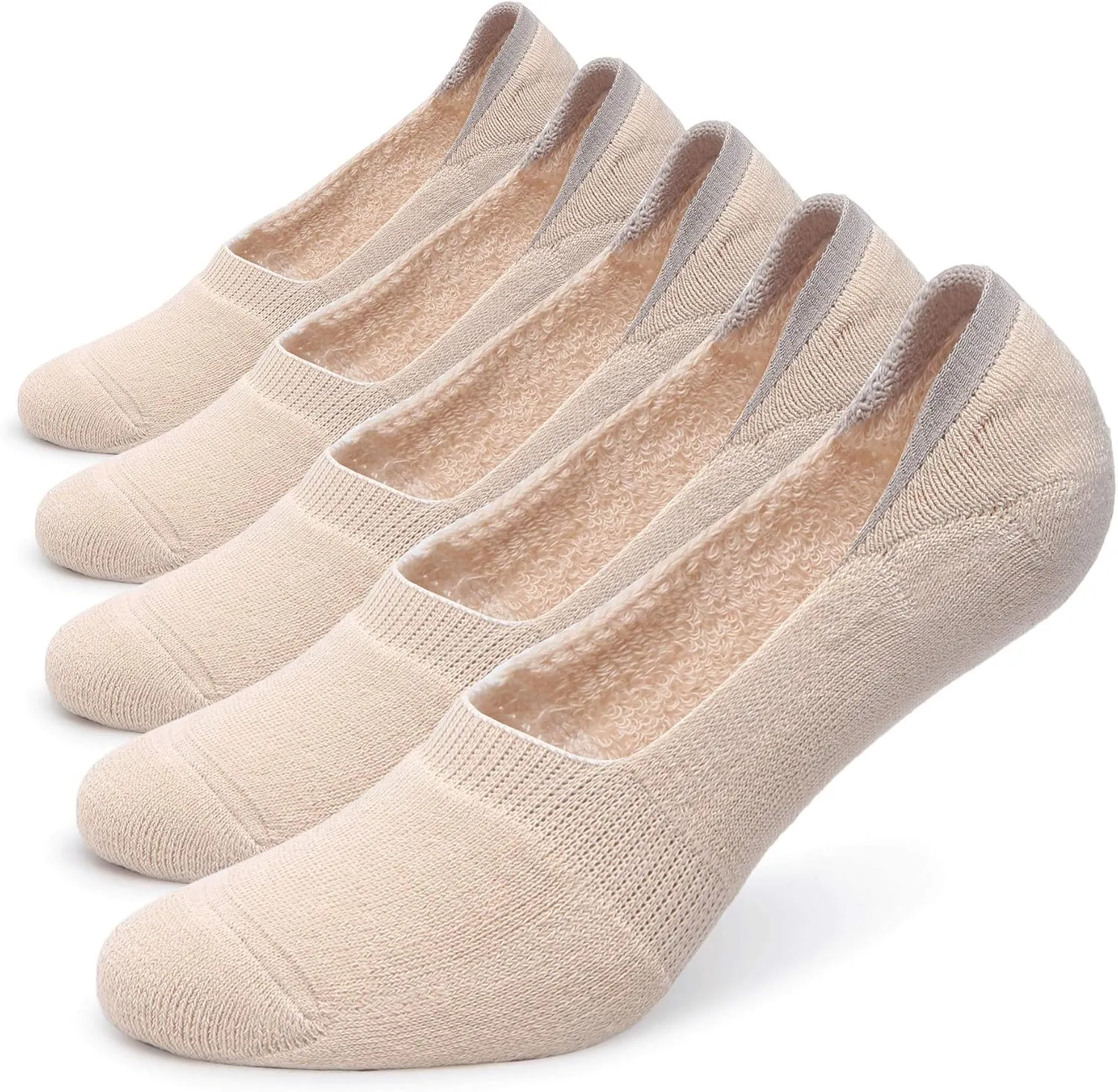 Pareberry Women's Thick Cushion Cotton Athletics Casual Low Cut Flat Non-Slip Boat Liner No Show Socks-5/10 Pack