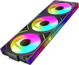 PC Fan JM-V2 120 Infinity Mirror Module Daisy-Chain ARGB PWM Case Fans 120mm Reverse Fan Triple Pack Suitable for Computer Case & CPU Cooling