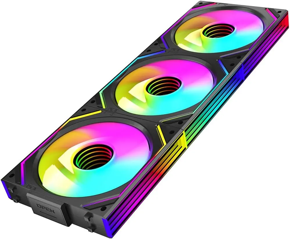 PC Fan JM-V2 120 Infinity Mirror Module Daisy-Chain ARGB PWM Case Fans 120mm Reverse Fan Triple Pack Suitable for Computer Case & CPU Cooling