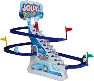PowerTRC 13" Penguin Slide Play Set, Jolly Penguin Race Stair Climbing Sliding Track Toy Set for Kids Toddlers
