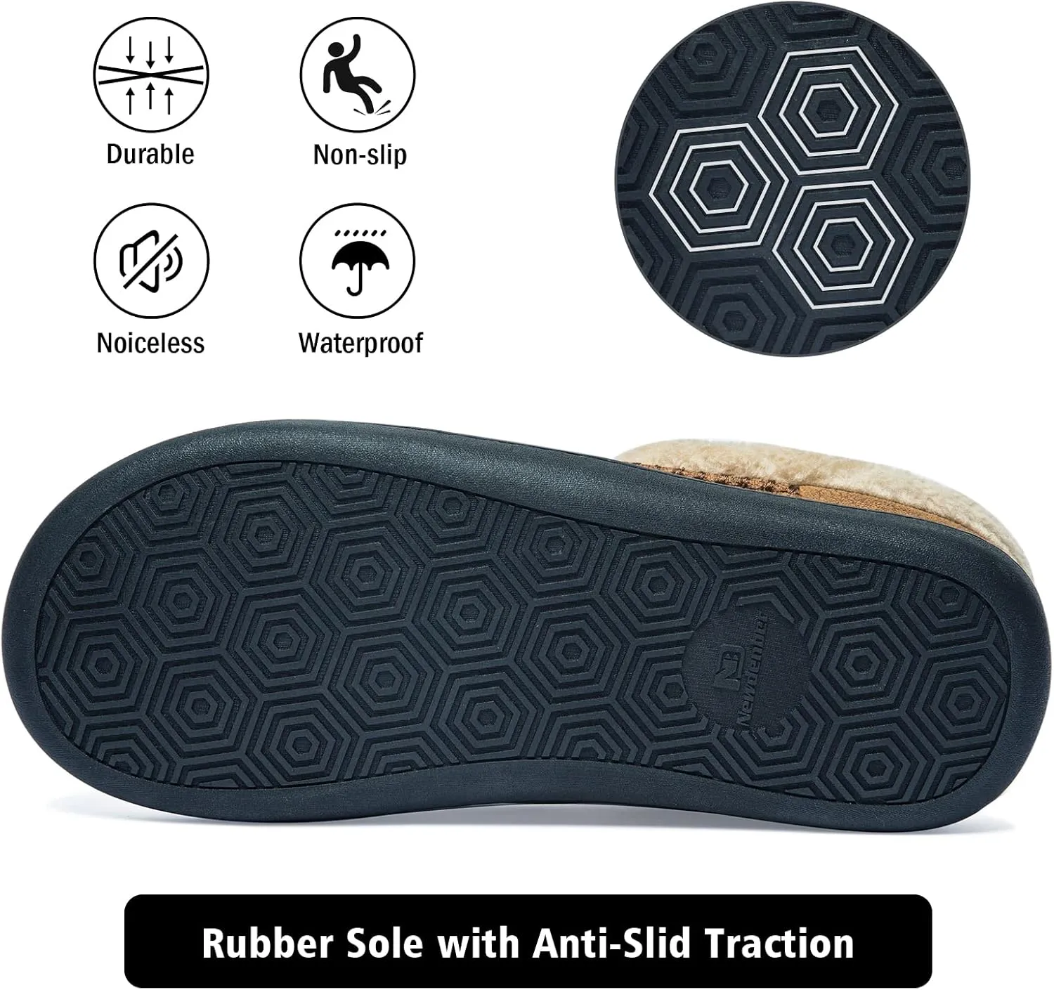 Ranberone Men's Slippers Microsuede Upper Moccasin House Shoes with Fuzzy Plush Lining Indoor and Outdoor