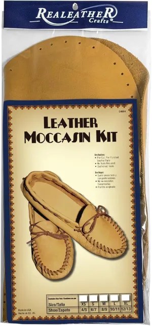 Realeather Crafts C4604-02 Leather Moccasin Kit, Gold