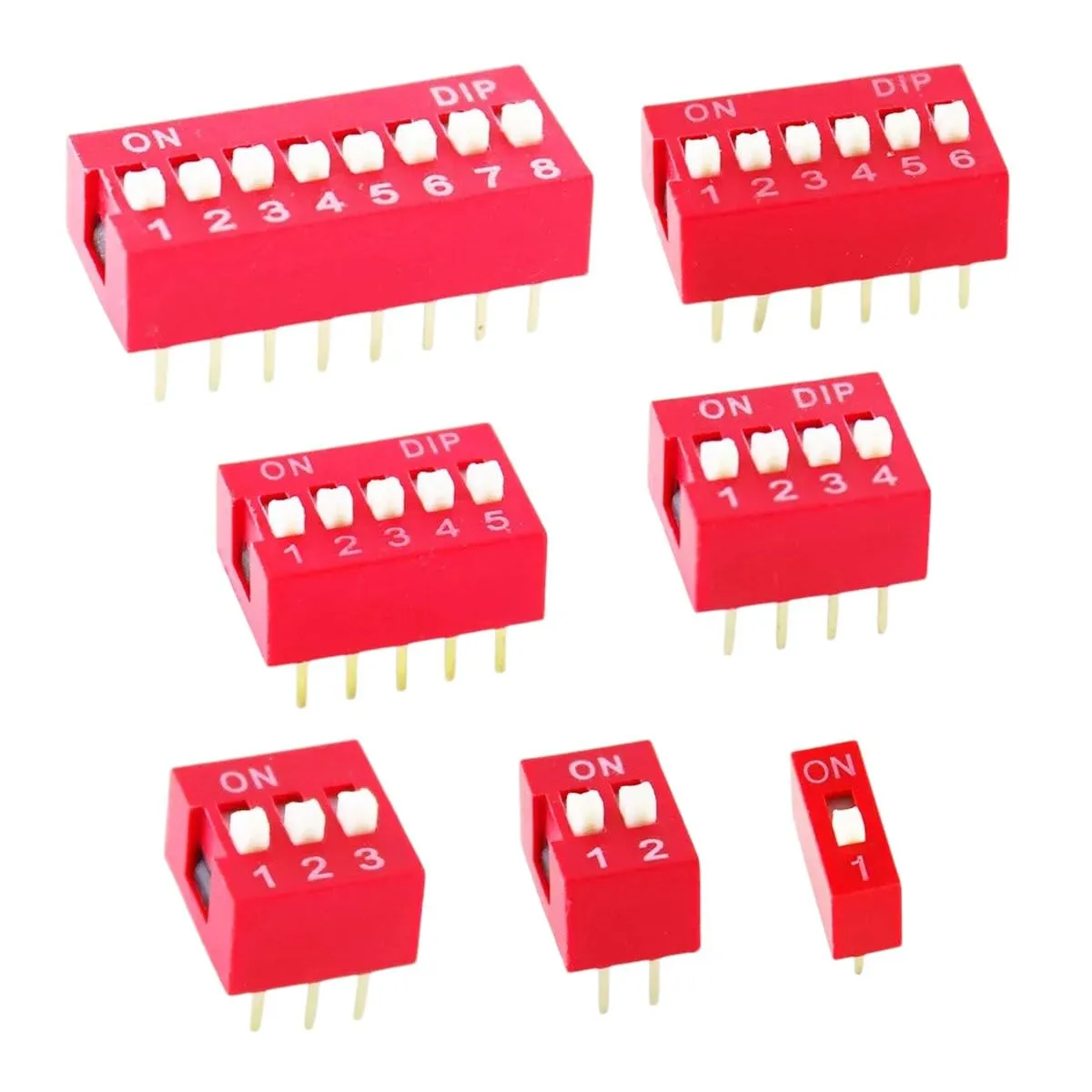 Red | 2V | 10Pcs/Lot Dip Switch Slide Type Red 2.54Mm Pitch 2 Row Toggle Switches Dial 1P 2P 3P 4P 5P 6P 8P 7P 10P 12P New 2025 High for Reliable Electronic Component