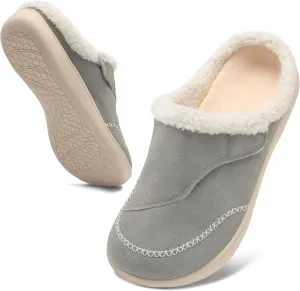 relxfeet Mens Slippers Adjustable Diabetic Shoes Wide Toe Box House Slippers Indoor Outdoor Slip On Warm Clogs for Swollen Feet