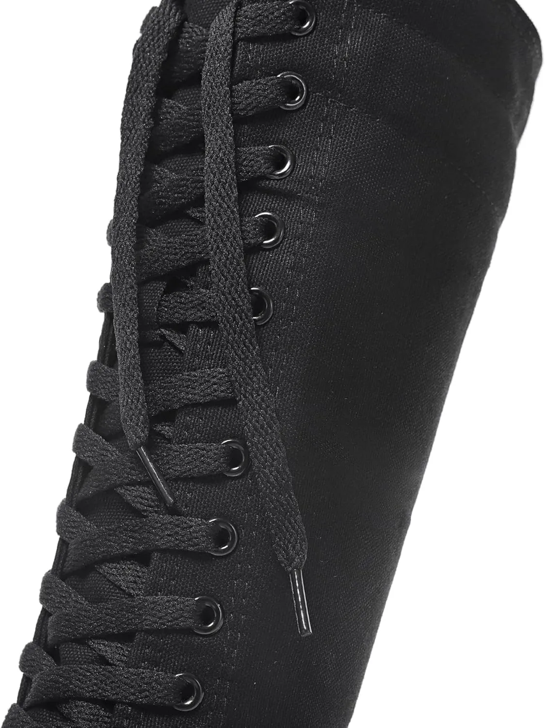 rismart Women's Canvas Sneakers Knee Length High Top Side Zip School Cheergirls Long Boots