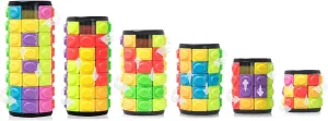 R.Y.TOYS Fidget Toy,Magic Cube Puzzle,Brain Teasers for Adults,Cylinder Rotate&Slide Logic Restless Hand Game,Trick Puzzle,Gift for Kids Child(8 Colors x 3/4/5/6/7/8 Layers)