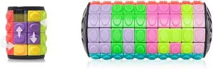 R.Y.TOYS Fidget Toy,Magic Cube Puzzle,Brain Teasers for Adults,Cylinder Rotate&Slide Logic Restless Hand Game,Trick Puzzle,Gift for Kids Child(8Colors x 4Layers   12Colors x 10Layers)