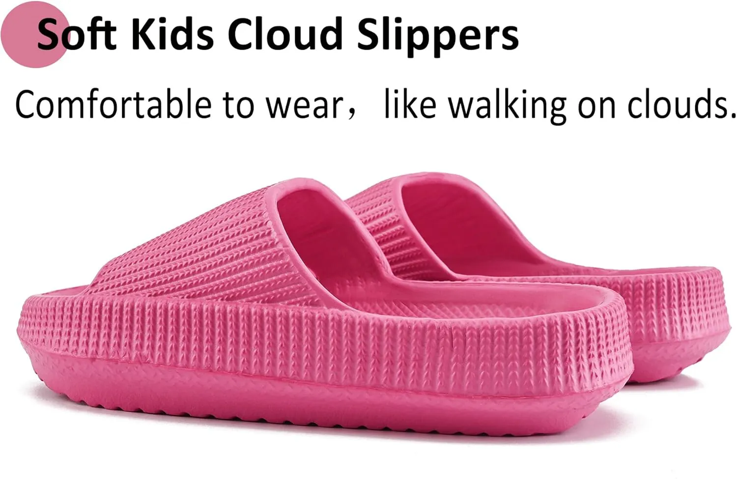 Sharllen Cloud Slides for Boys & Girls - Non-Slip House Slippers for Kids - Beach Slide Sandals in Black, White & Beige