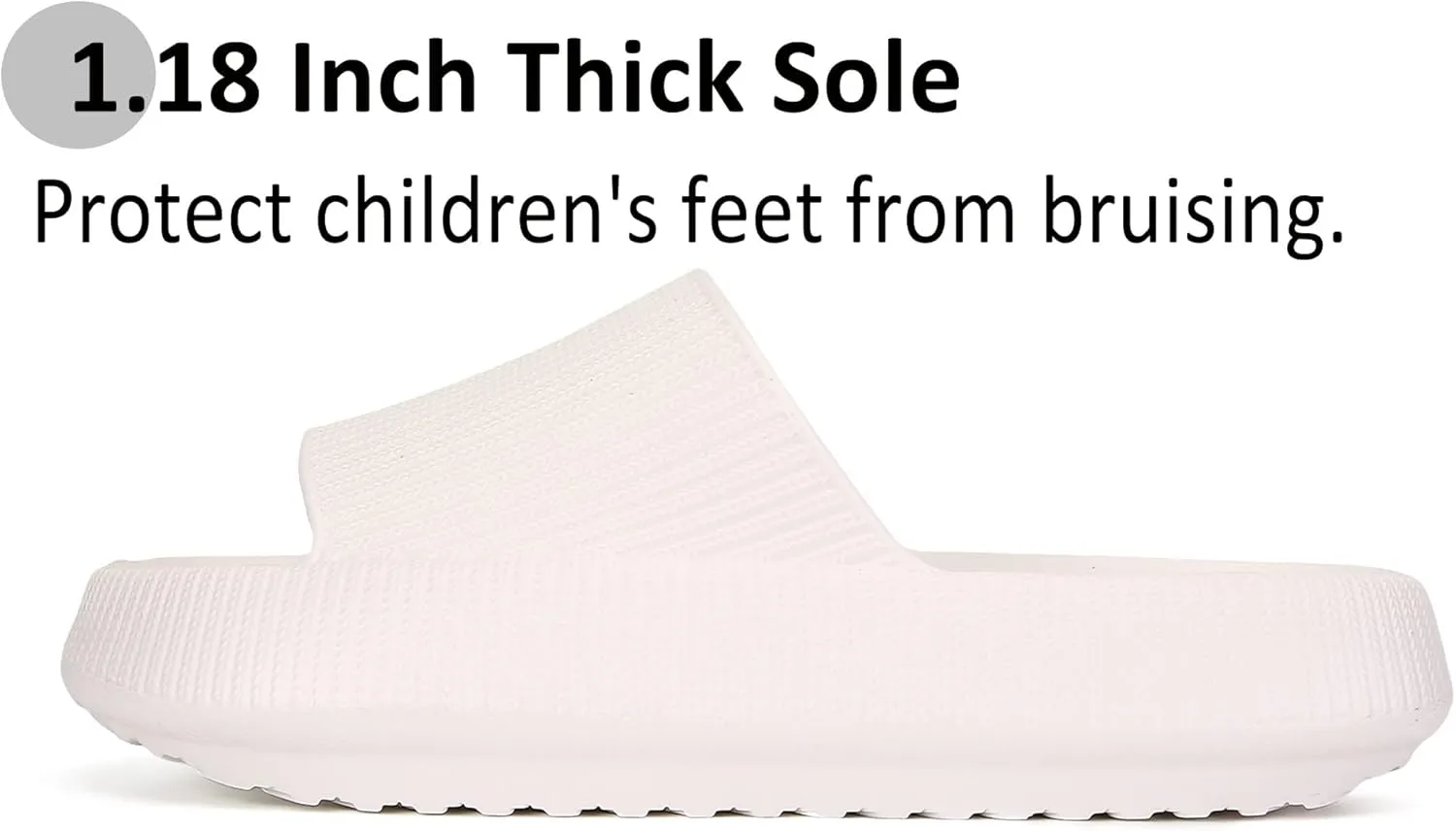 Sharllen Cloud Slides for Boys & Girls - Non-Slip House Slippers for Kids - Beach Slide Sandals in Black, White & Beige